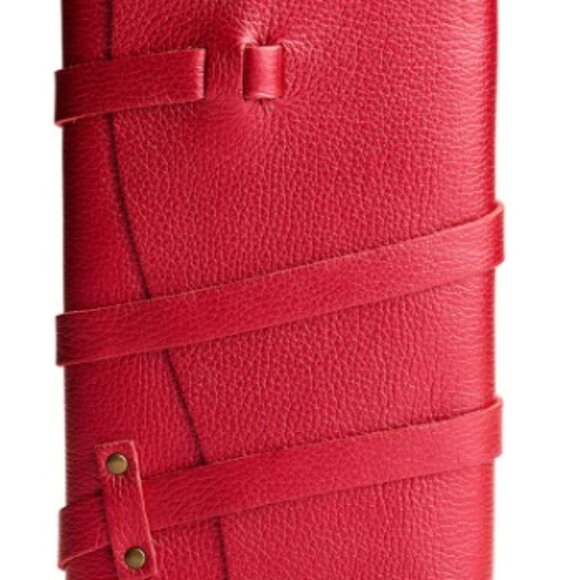 PORTLAND LEATHER WRAP NOTEBOOK IN BURGUNDY - Picture 1 of 3